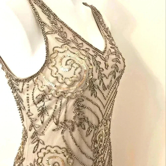 PRELUDE 💯 Rayon Beaded Sequin Evening Dress Size 4 - Picture 3 of 14